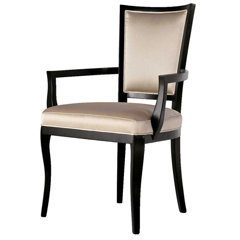 Wohnen Küchenstühle|Esszimmerstühle*Stilvoller Armlehnenstuhl in Beige Stoff - Susi