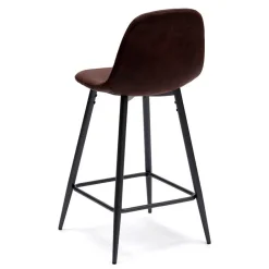 Wohnen Stilvoller Barhocker mit Schalensitz Creditana Kunstleder Vintage Braun (2er Set)