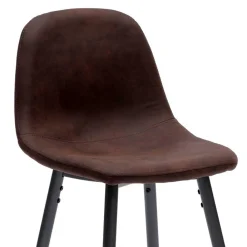 Wohnen Stilvoller Barhocker mit Schalensitz Creditana Kunstleder Vintage Braun (2er Set)