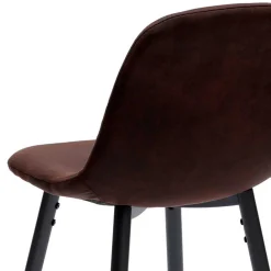 Wohnen Stilvoller Barhocker mit Schalensitz Creditana Kunstleder Vintage Braun (2er Set)