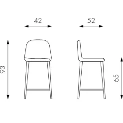 Wohnen Stilvoller Barhocker mit Schalensitz Creditana Kunstleder Vintage Braun (2er Set)