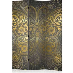 Kinder Wohnen Stilvoller Paravent in Gold Grau - Mataral