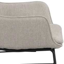 Wohnen Schwarze Möbel|Küchenstühle*Stoff Armlehnenstuhl in Hellgrau - Jackon (2er Set)