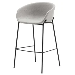 Wohnen Schwarze Möbel|Skandinavische Möbel*Stoff Barstuhl Set mit 75 cm Sitzhöhe - Garcia (2er Set)