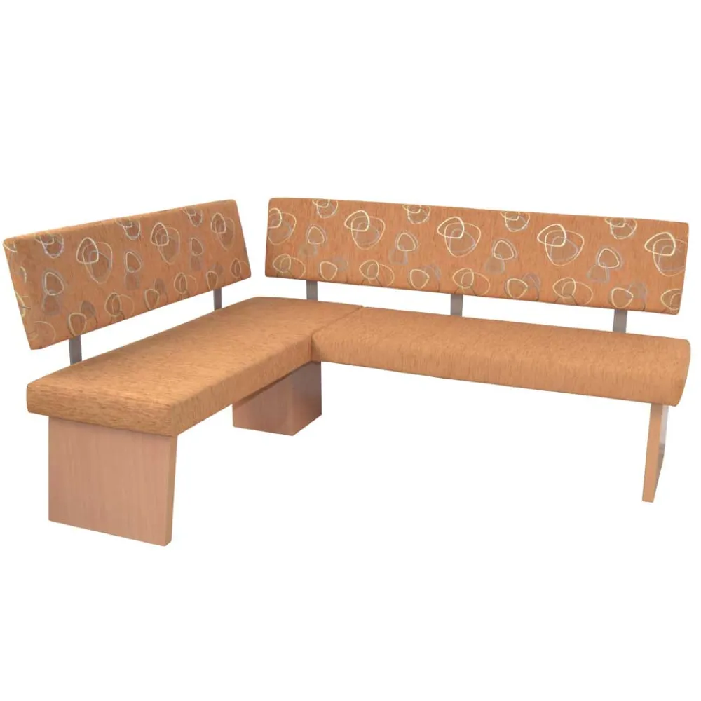 Wohnen Stoff Eckbank in Braun und Buche Natur - Taranta