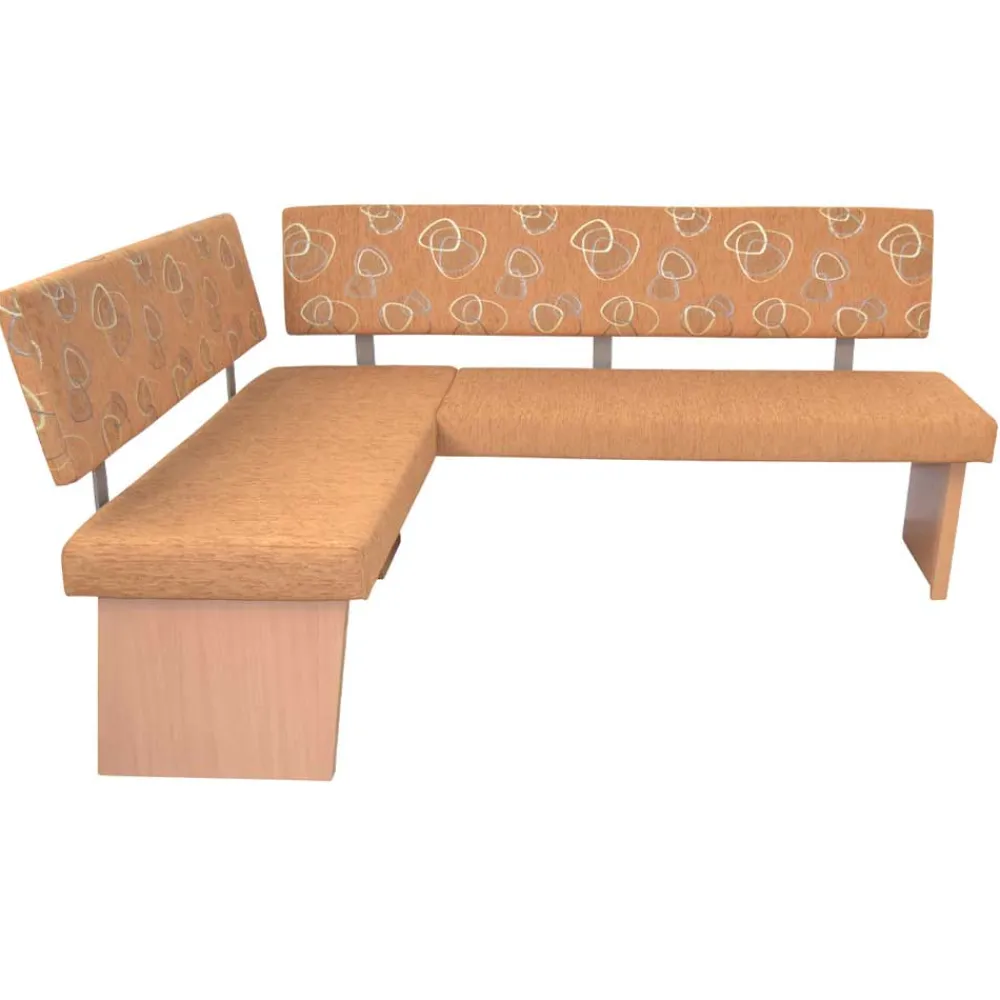Wohnen Stoff Eckbank in Braun und Buche Natur - Taranta