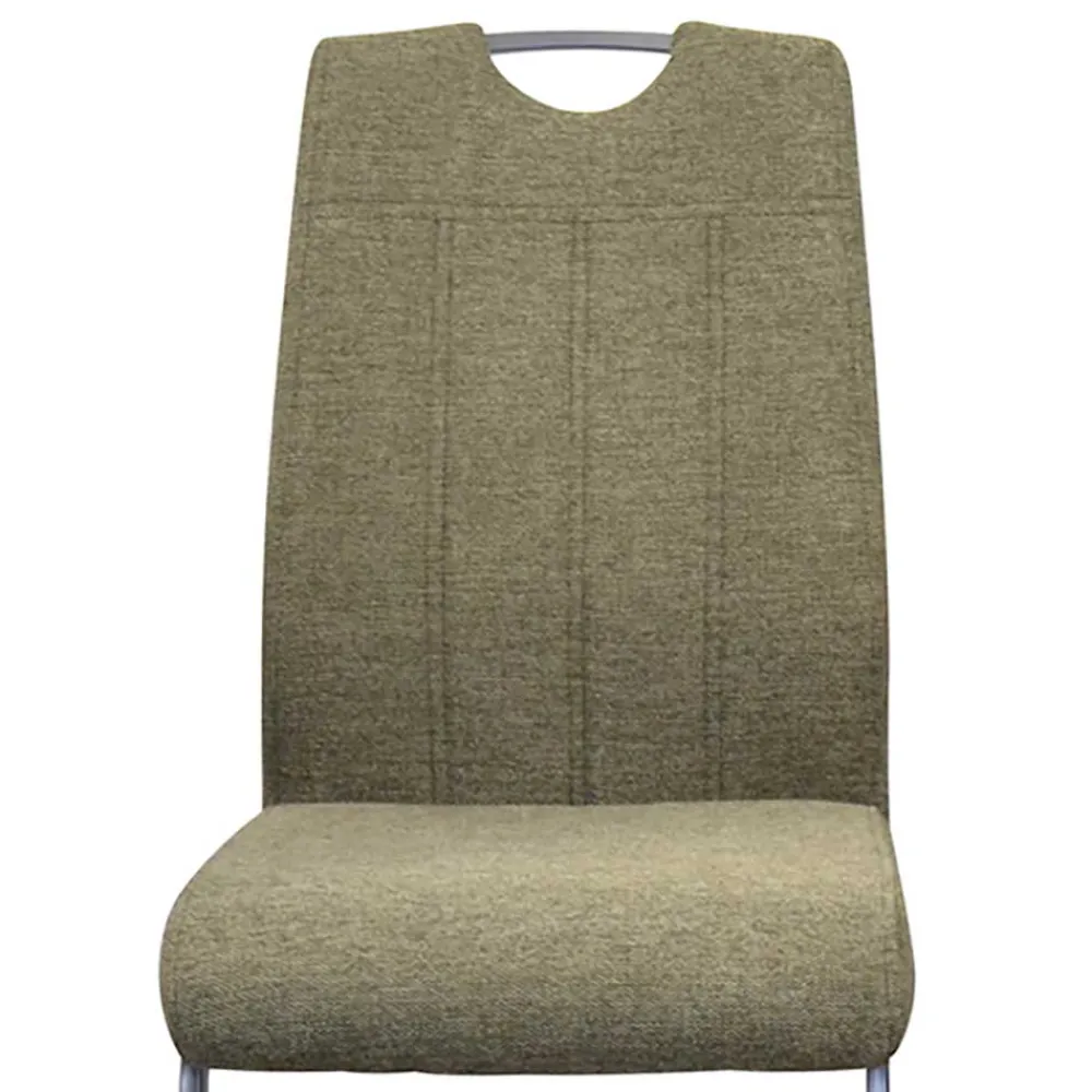 Wohnen Küchenstühle|Esszimmerstühle*Stoff Freischwinger Stühle in Oliv Grün - Maximo (4er Set)