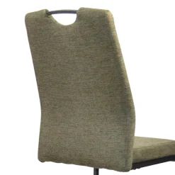 Wohnen Küchenstühle|Esszimmerstühle*Stoff Freischwinger Stühle in Oliv Grün - Maximo (4er Set)