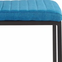 Wohnen Schwarze Möbel|Wohnzimmerstühle*Stoff Freischwinger Stuhl in Petrol Blau - Isakina (2er Set)