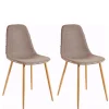 Wohnen Braune Möbel|Skandinavische Möbel*Stoff Schalenstühle in Hellbraun - Murcy (2er Set)