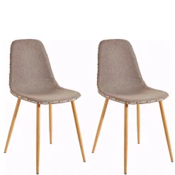 Wohnen Braune Möbel|Skandinavische Möbel*Stoff Schalenstühle in Hellbraun - Murcy (2er Set)