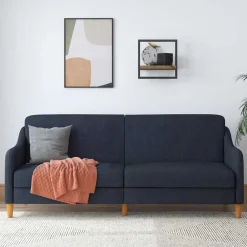 Wohnen Stoff Schlafcouch in Dunkelblau - Alborg