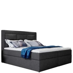 Wohnen Jugendbetten*Stoffbett mit Stauraum in Dunkelgrau - Pastolora