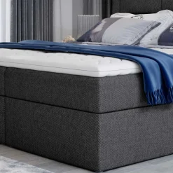 Wohnen Jugendbetten*Stoffbett mit Stauraum in Dunkelgrau - Pastolora