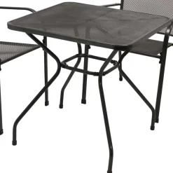 Wohnen Streckmetall Tischgruppe in Anthrazit - Comanos (fünfteilig)