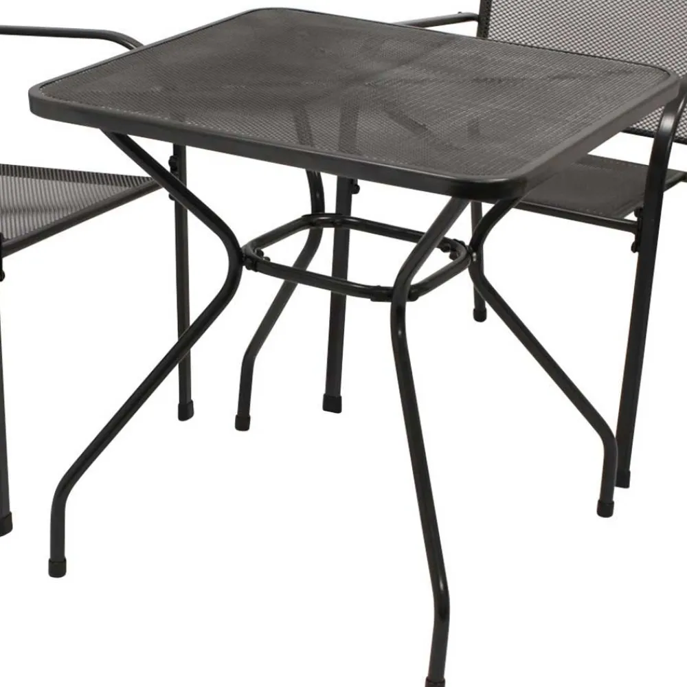 Wohnen Streckmetall Tischgruppe in Anthrazit - Comanos (fünfteilig)