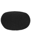 Wohnen Skandinavische Möbel|Schwarze Möbel*Strickstoff Pouf in Schwarz - Selvas