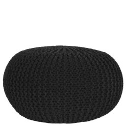Wohnen Skandinavische Möbel|Schwarze Möbel*Strickstoff Pouf in Schwarz - Selvas