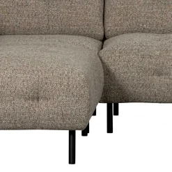 Wohnen Schwarze Möbel|Braune Möbel*Strukturstoff Eckcouch in Hellbraun - Hyponios