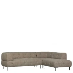 Wohnen Schwarze Möbel|Braune Möbel*Strukturstoff Eckcouch in Hellbraun - Hyponios