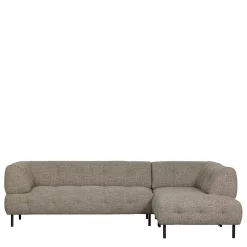 Wohnen Schwarze Möbel|Braune Möbel*Strukturstoff Eckcouch in Hellbraun - Hyponios