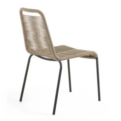 Wohnen Rattanmöbel*Stuhl aus Kordelgeflecht in Hellbraun - Fedora (4er Set)