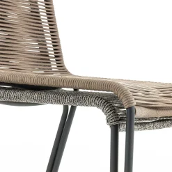 Wohnen Rattanmöbel*Stuhl aus Kordelgeflecht in Hellbraun - Fedora (4er Set)