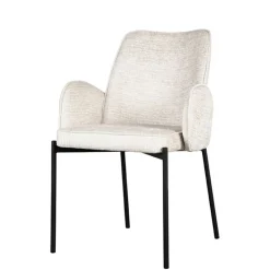 Wohnen Stuhl in Cremeweiß Struktursamt - Propanja (2er Set)