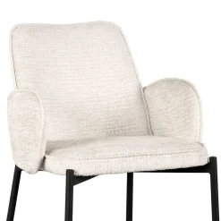 Wohnen Stuhl in Cremeweiß Struktursamt - Propanja (2er Set)