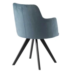 Wohnen Wohnzimmerstühle|Designermöbel*Stuhl mit Armlehnen in Blau Webstoff - Romance