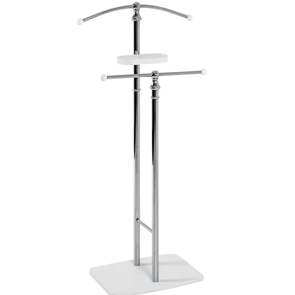 Herren Wohnen Stummer Diener in Chromfarben & Weiß - Contessa