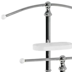 Herren Wohnen Stummer Diener in Chromfarben & Weiß - Contessa