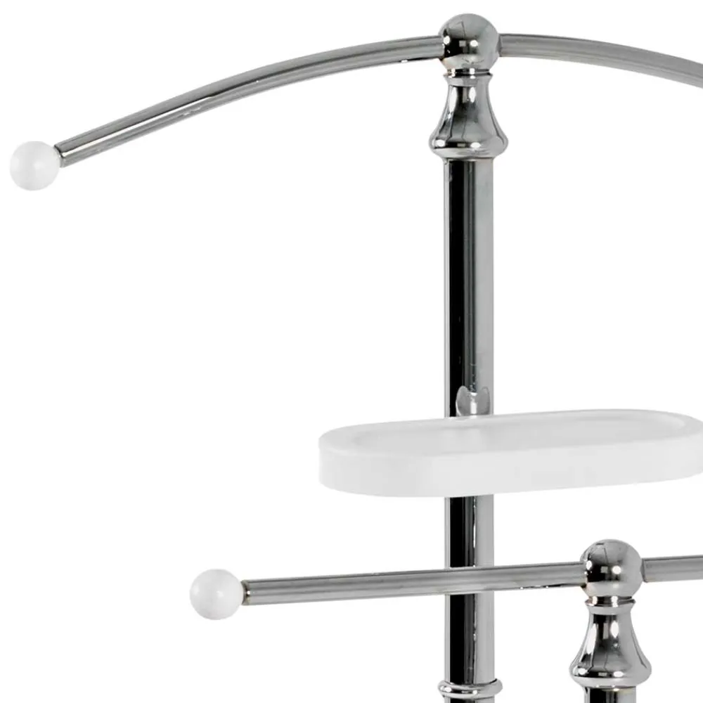 Herren Wohnen Stummer Diener in Chromfarben & Weiß - Contessa