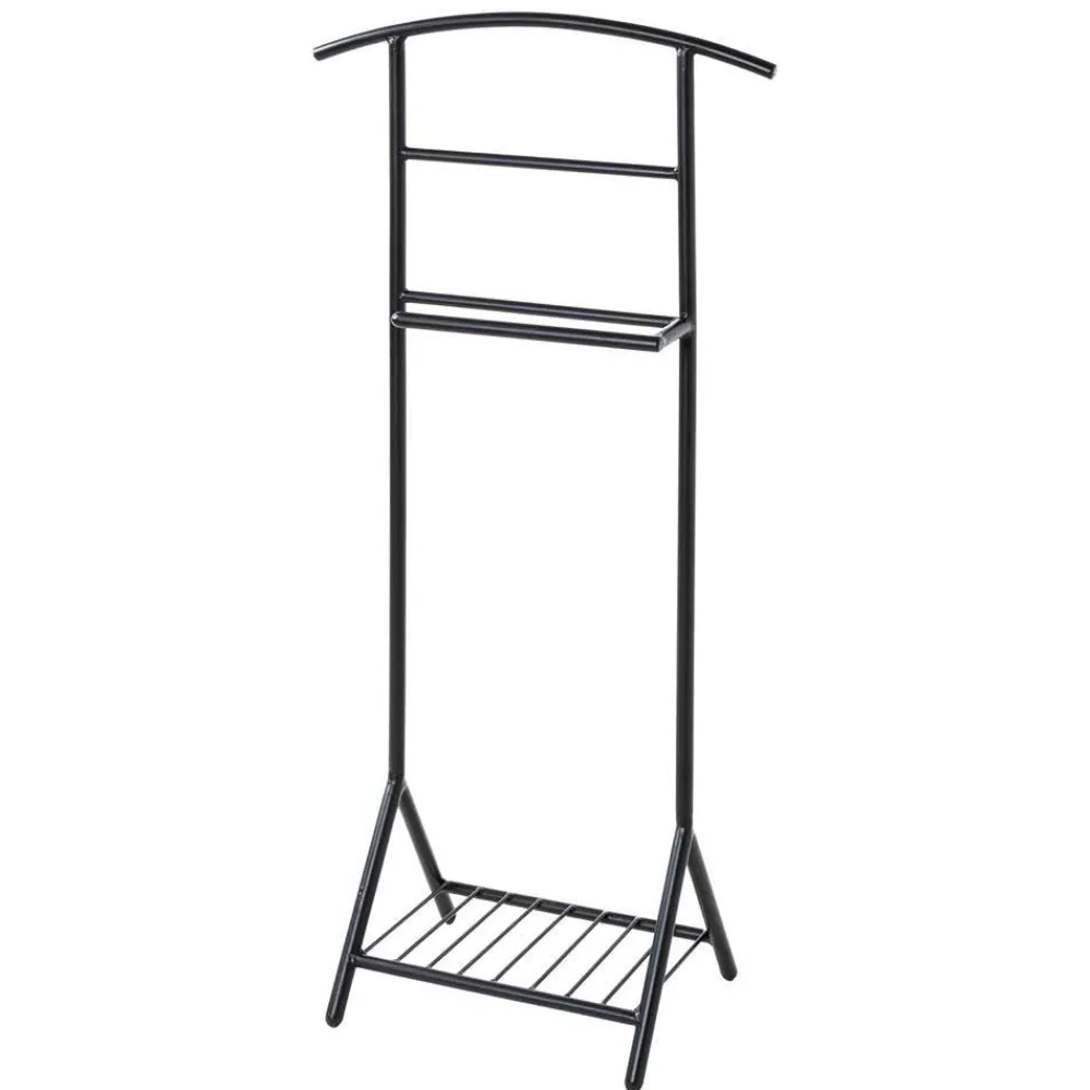 Herren Wohnen Stummer Diener mit Ablage in Schwarz - Spanola