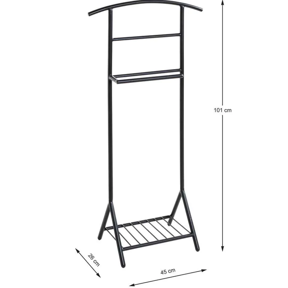 Herren Wohnen Stummer Diener mit Ablage in Schwarz - Spanola