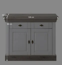 Wohnen Stylische Flur Kommode Mirandesca in Weiß Grau