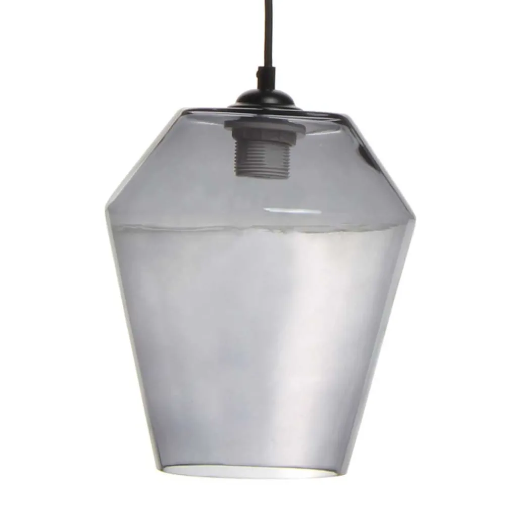 Wohnen Stylische Pendelleuchte aus grauem Glas - Italo