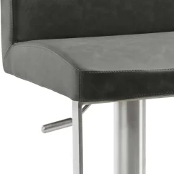 Wohnen Barhocker|Sessel & Hocker*Stylischer Barstuhl in Schwarzgrau Kunstleder - Wroniko