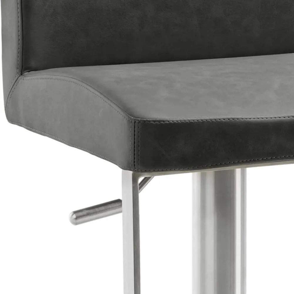 Wohnen Barhocker|Sessel & Hocker*Stylischer Barstuhl in Schwarzgrau Kunstleder - Wroniko