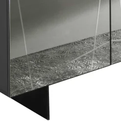 Wohnen Stylisches Sideboard mit Spiegel Front in Rauchgrau - Odangelo