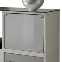 Wohnen Stylisches Stauraum Möbel in Weiß & Silber - Imtrador