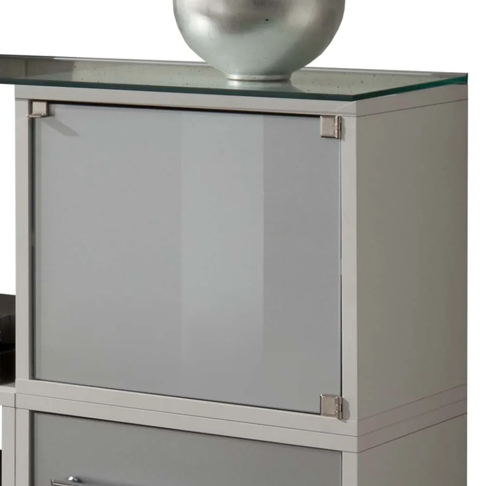 Wohnen Stylisches Stauraum Möbel in Weiß & Silber - Imtrador