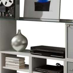 Wohnen Stylisches Stauraum Möbel in Weiß & Silber - Imtrador