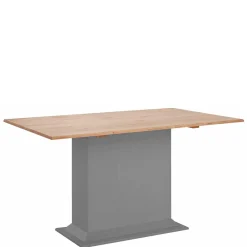 Wohnen Säulen-Esstisch in Kieferfarben und Grau - Bernau