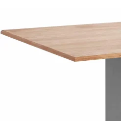 Wohnen Säulen-Esstisch in Kieferfarben und Grau - Bernau