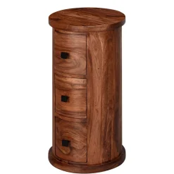 Wohnen Säulenkommode aus Mangoholz mit drei Schubladen - Active