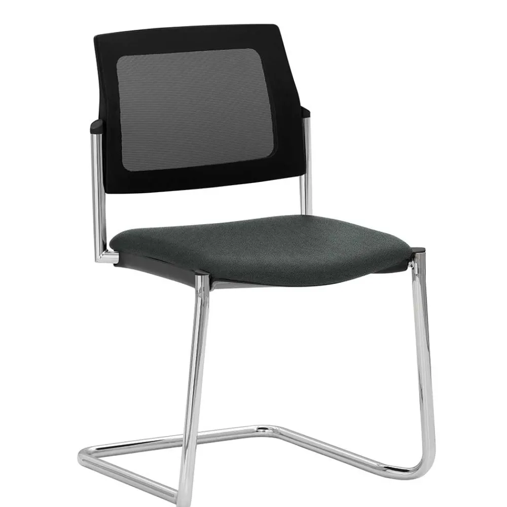 Wohnen Swing Stapelstuhl mit Mesh Rücken Schwarz - Castello