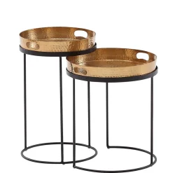 Wohnen Tablett Beistelltische in Gold - Jucaras (zweiteilig)