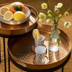 Wohnen Tablett Beistelltische in Gold - Jucaras (zweiteilig)