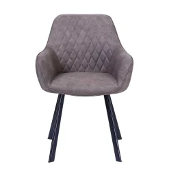 Wohnen Küchenstühle|Esszimmerstühle*Taupe Esstischstuhl mit Armlehnen - Arvita (2er Set)